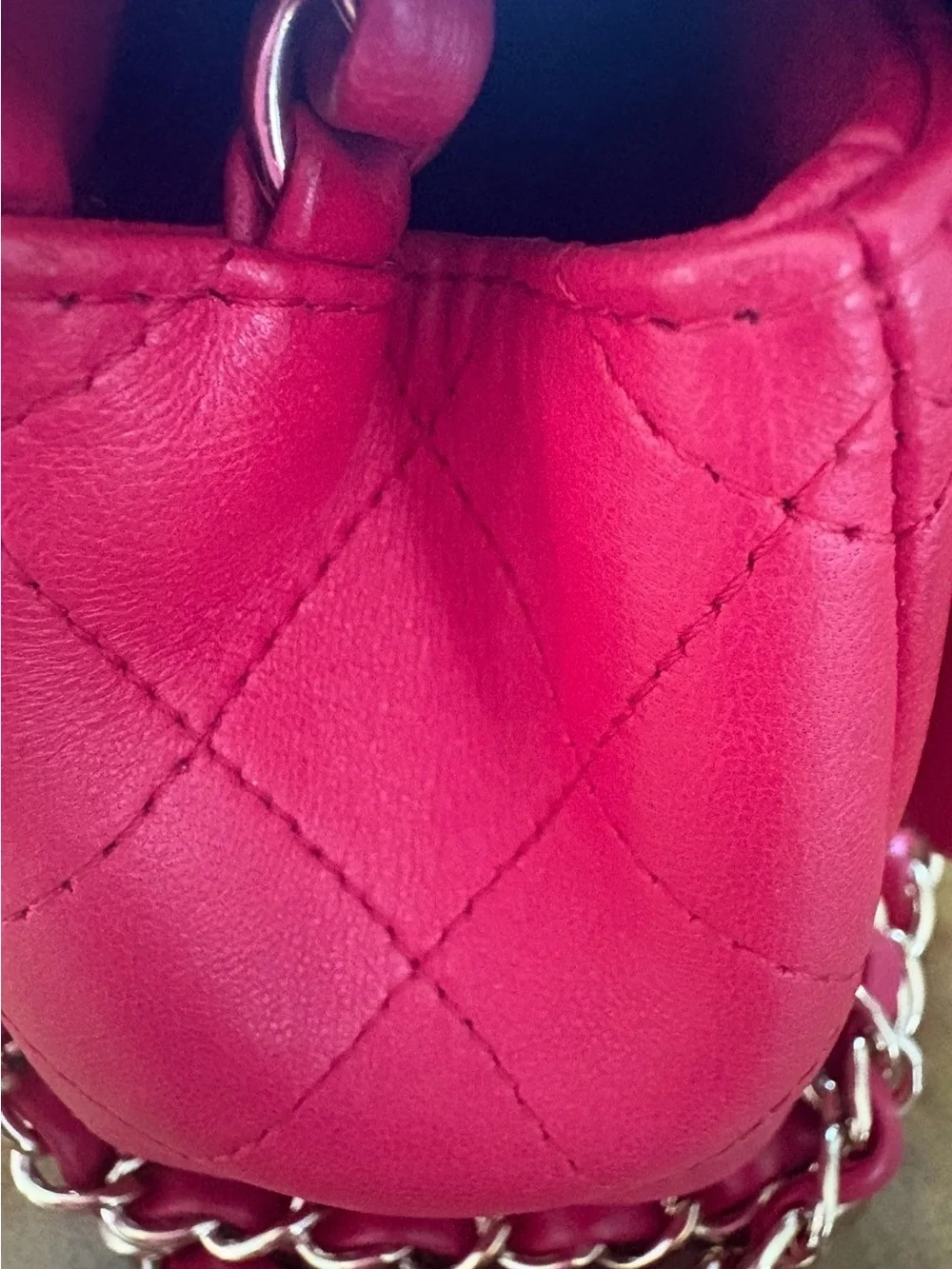 CHANEL Raspberry Pink Quilted Lambskin Classic Mini Flap